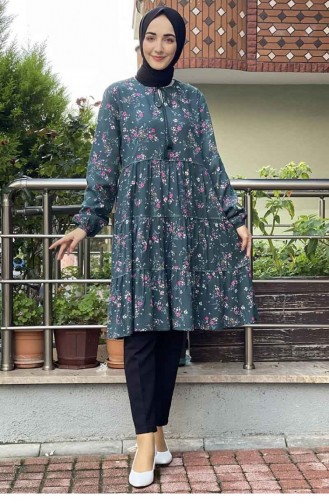 Desenli Tunik Mint
