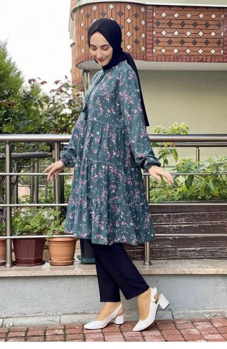 Desenli Tunik Mint