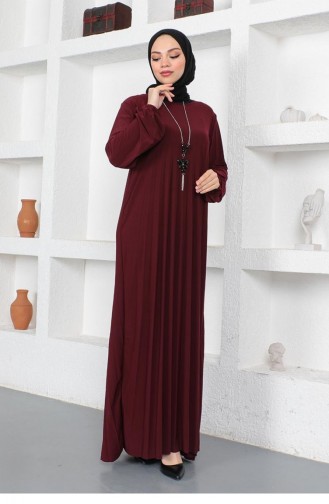 Piliseli Sandy Elbise Bordo