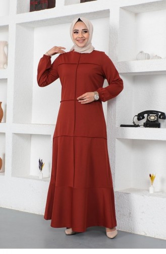 Ziegelrot Hijab Kleider 2050MG.KRT