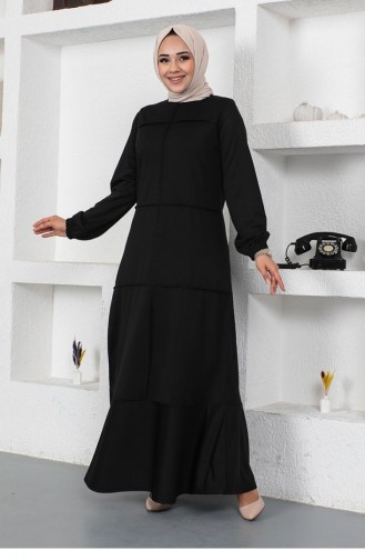 Schwarz Hijab Kleider 2050MG.SYH