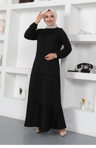 Schwarz Hijab Kleider 2050MG.SYH