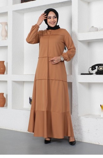 Tan Hijab Dress 2050MG.TAB