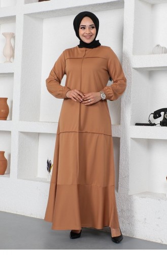 Tan Hijab Dress 2050MG.TAB