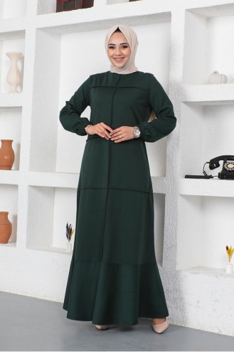 Emerald Green Hijab Dress 2050MG.ZMR