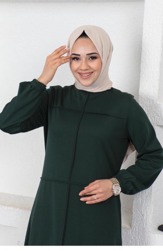 Emerald Green Hijab Dress 2050MG.ZMR