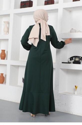 Emerald Green Hijab Dress 2050MG.ZMR