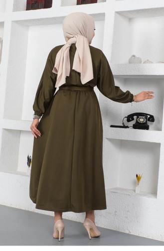 Khaki Hijab Kleider 2051MG.HAK