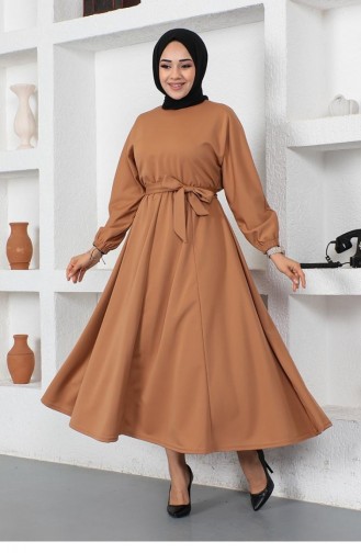 Tan Hijab Dress 2051MG.TAB