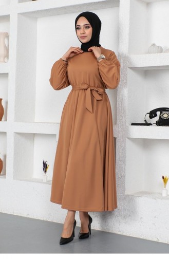 Tan Hijab Dress 2051MG.TAB