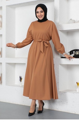 Tan Hijab Dress 2051MG.TAB