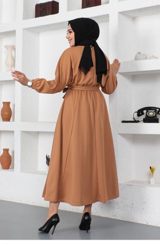 Tan Hijab Dress 2051MG.TAB