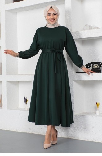 فستان أخضر زمردي 2051MG.ZMR