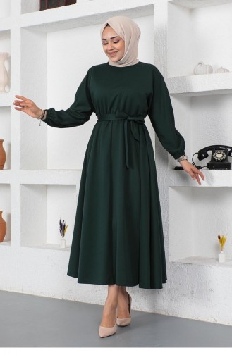 فستان أخضر زمردي 2051MG.ZMR