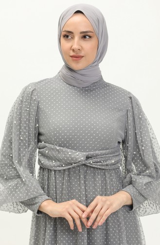 Grau Hijab-Abendkleider 14358