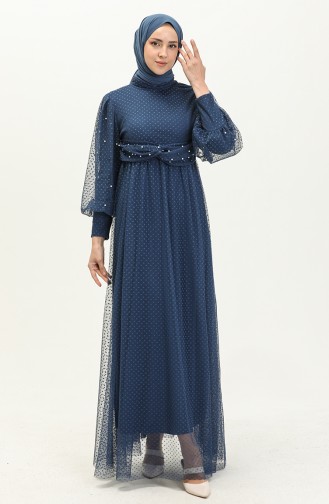 Indigo Hijab-Abendkleider 14364
