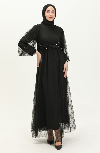 Schwarz Hijab-Abendkleider 14367