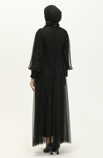 Schwarz Hijab-Abendkleider 14367