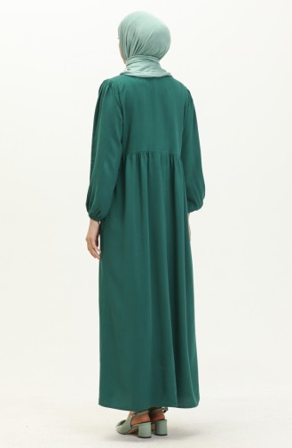 Embroidered Pocket Dress 24Y8807-05 Emerald Green 24Y8807-05