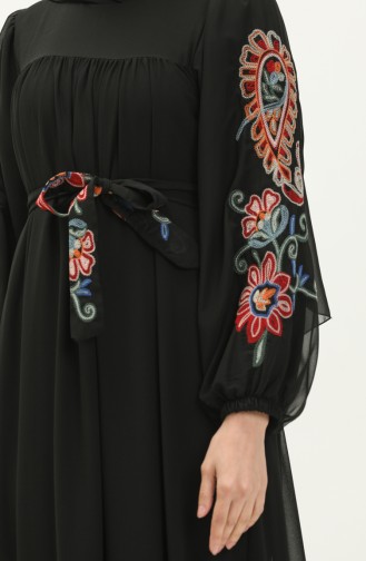 Embroidered Chiffon Dress 24Y8889-02 Black 24Y8889-02