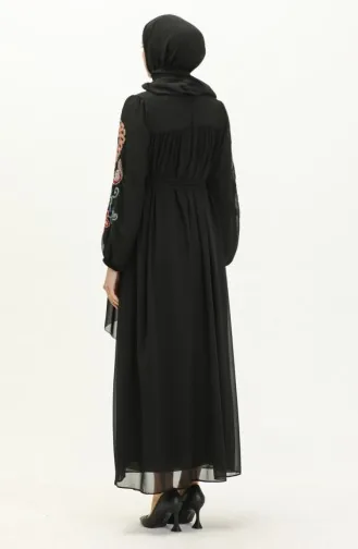 Embroidered Chiffon Dress 24Y8889-02 Black 24Y8889-02