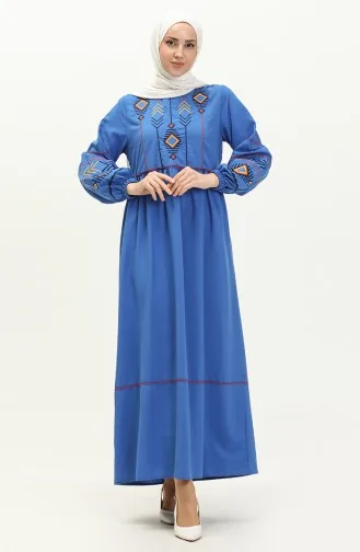 Robe Brodée 24Y8924-02 Bleu Roi 24Y8924-02