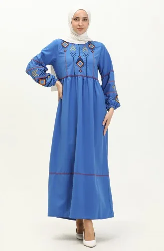 Robe Brodée 24Y8924-02 Bleu Roi 24Y8924-02