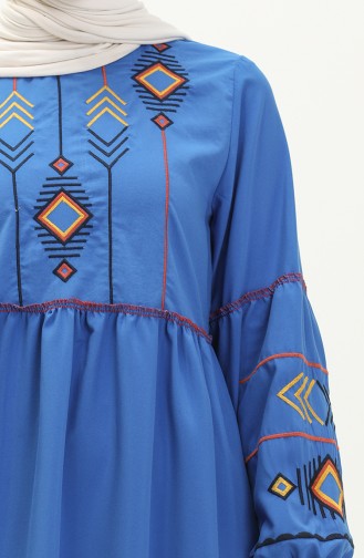 Nakışlı Elbise 24Y8924-02 Saks