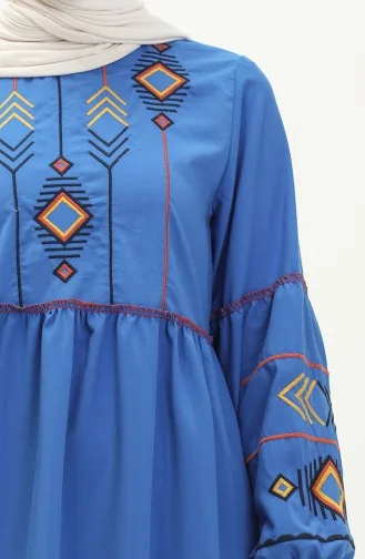 Robe Brodée 24Y8924-02 Bleu Roi 24Y8924-02