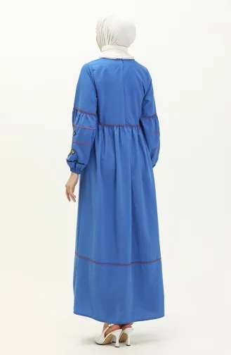 Robe Brodée 24Y8924-02 Bleu Roi 24Y8924-02