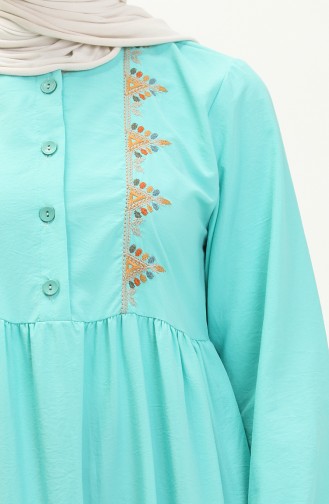 Embroidered Shirred Dress 24Y8959-01 Mint Blue 24Y8959-01