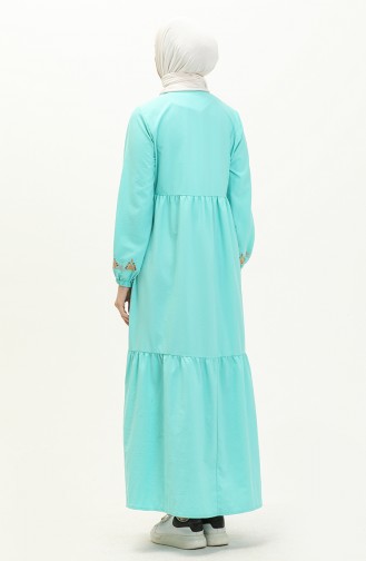 Embroidered Shirred Dress 24Y8959-01 Mint Blue 24Y8959-01