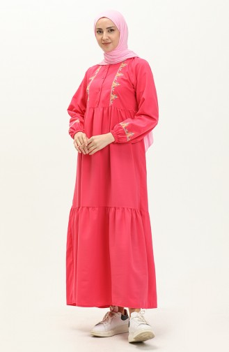 Robe Plissée Brodée 24Y8959-03 Fushia 24Y8959-03