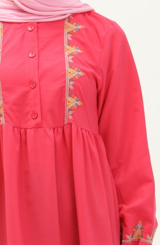 Embroidered Ruffled Dress 24y8959-03 Fuchsia 24Y8959-03