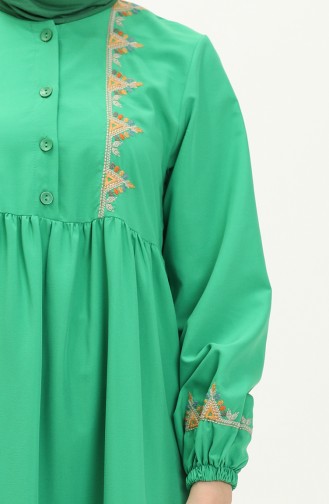 Embroidered Shirred Dress 24Y8959-05 Green 24Y8959-05