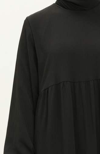  Elastic Sleeve Chiffon Dress 24Y8961-02 Black 24Y8961-02