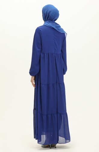 Chiffonkleid mit elastischen Ärmeln 24Y8961-03 Saks 24Y8961-03