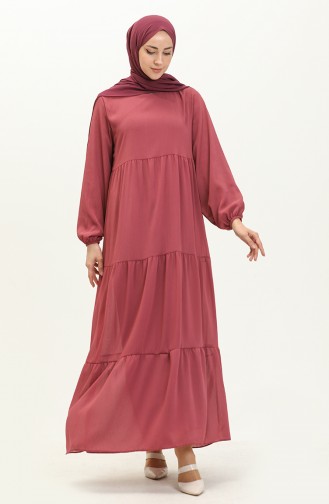 Chiffonkleid mit elastischen Ärmeln 24Y8961-06 Rose 24Y8961-06