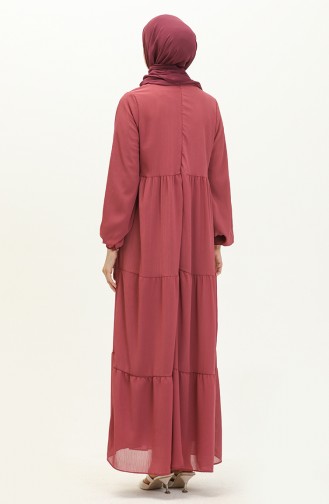 Chiffonkleid mit elastischen Ärmeln 24Y8961-06 Rose 24Y8961-06