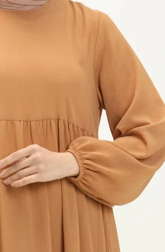 Robe Mousseline Avec Manches Elastiques 24Y8961-08 Café Au Lait 24Y8961-08