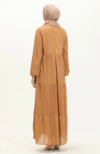 Robe Mousseline Avec Manches Elastiques 24Y8961-08 Café Au Lait 24Y8961-08