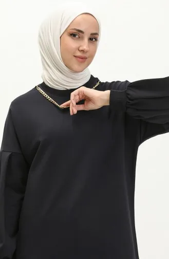 تونيك رياضي طويل بقلادة 70020-02 كحلي 70020-02