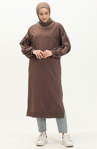 Long Sports Necklace Tunic 70020-03 Brown 70020-03