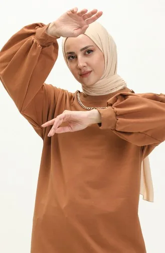 تونيك رياضي طويل بقلادة 70020-07 خردلي 70020-07