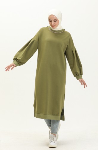 Long Sports Necklace Tunic 70020-09 Oil Green 70020-09