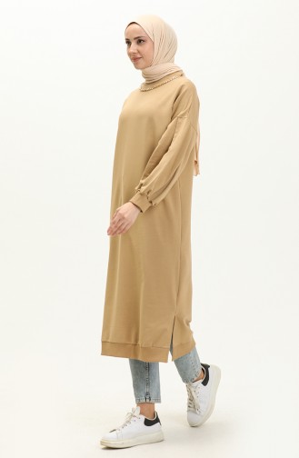 Long Sports Necklace Tunic 70020-13 Beige 70020-13