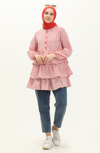 Striped Tiered Tunic 24Y8989-01 Claret Red 24Y8989-01