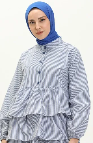 تونيك بطبعة خطوط 24Y8989-02 كحلي 24Y8989-02