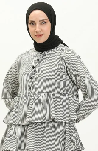 تونيك بطبعة خطوط 24Y8989-03 أسود 24Y8989-03