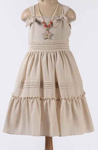 Beige Kinderjurk 2488ASKL-05